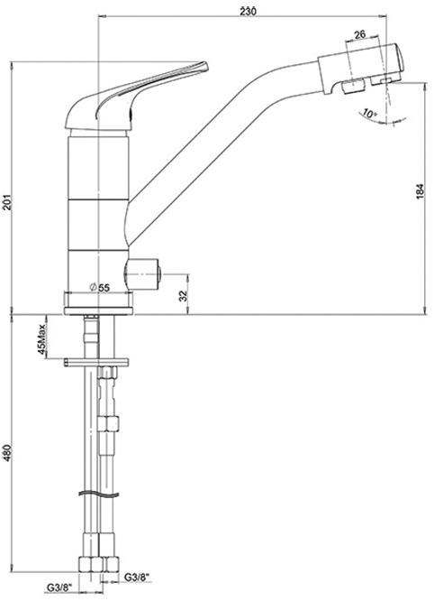 Paini Pilot 04AV543KM смеситель для кухни на 3 воды - Вид №5