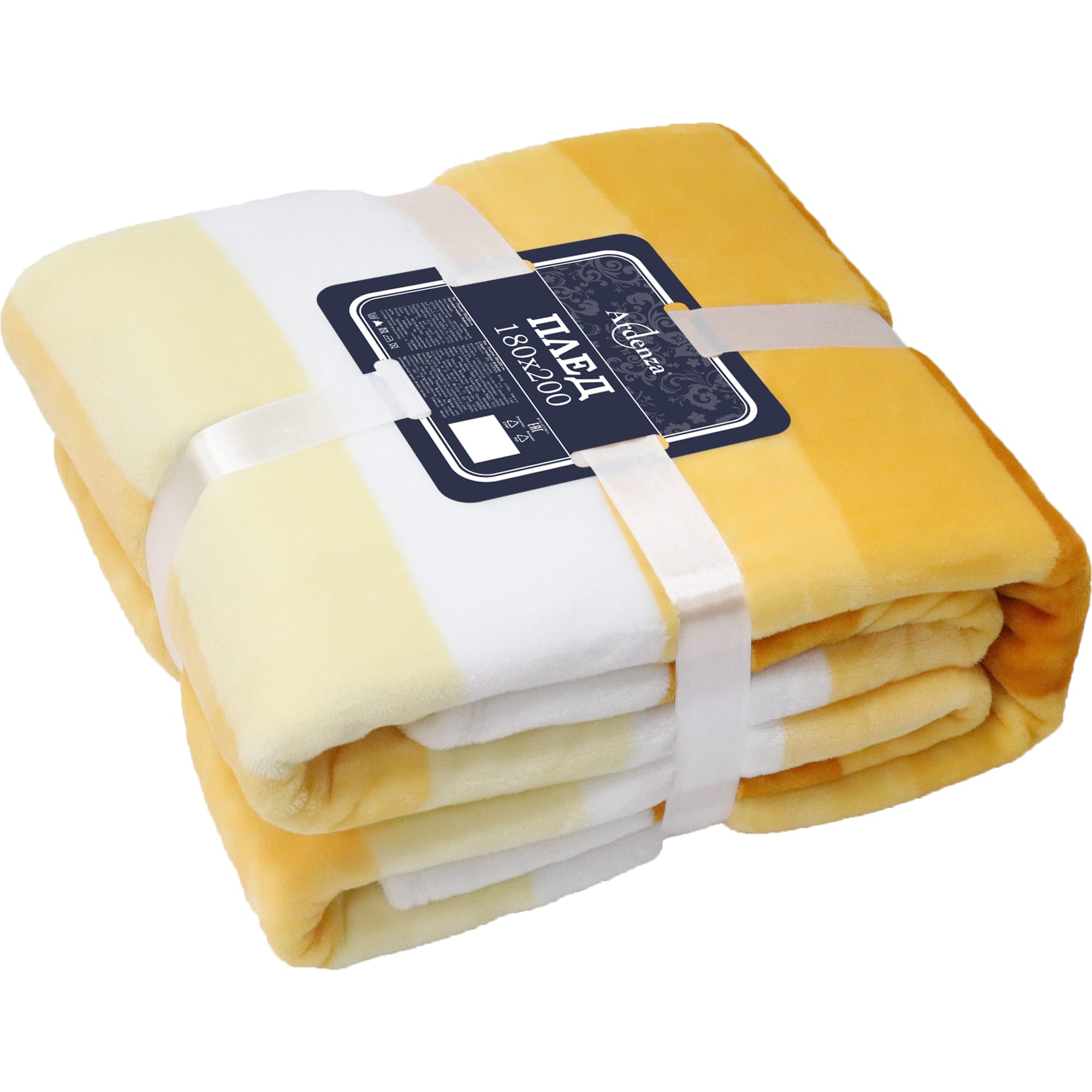 84378927 Плед «» 180x200 см фланель цвет желтый Gradient Santreyd