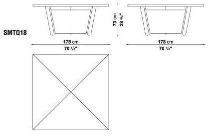Maxalto Квадратный деревянный стол Xilos sun-id-1433648 - Вид №1