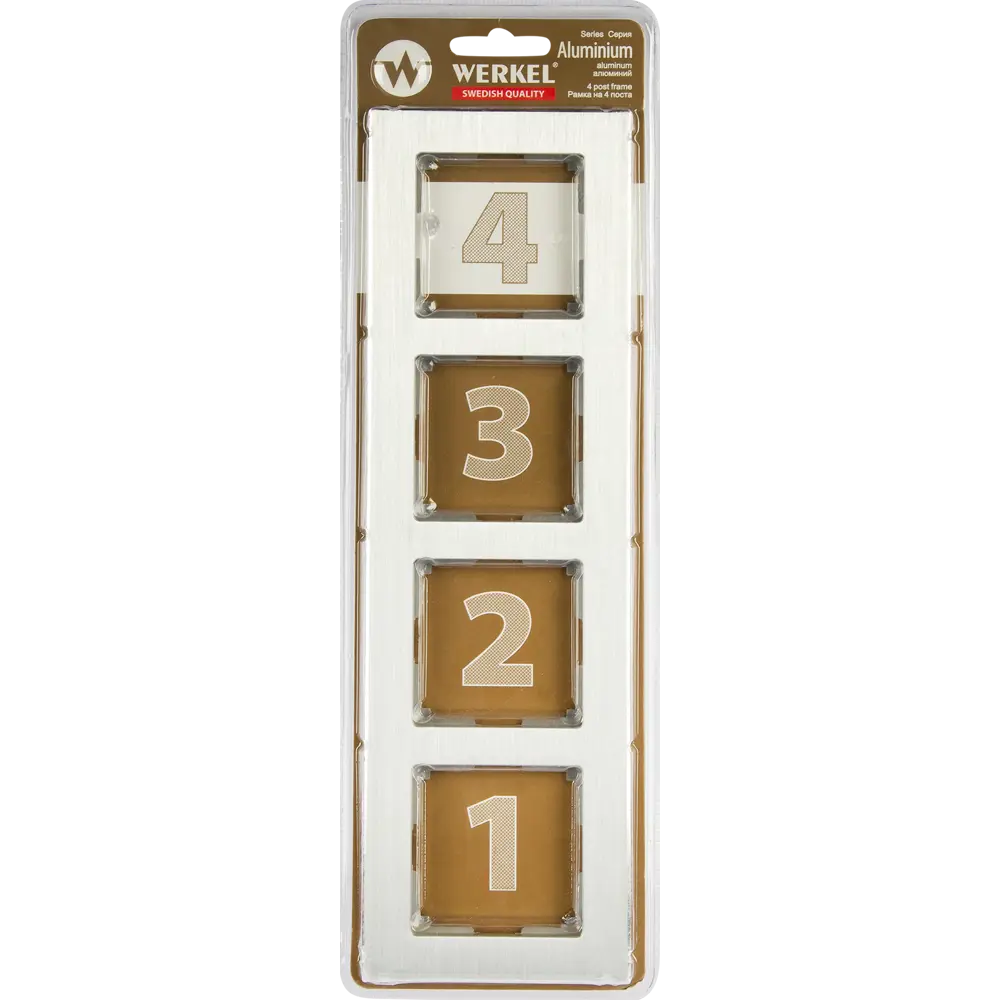 Рамка для розеток WERKEL Aluminium 4-постовая металлик 17781940 STLM-0008589 - Вид №4