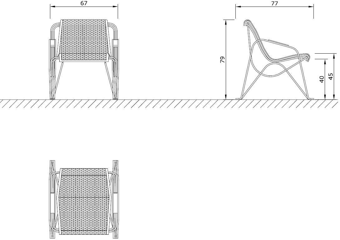 Euroform W Скамья металлическая с подлокотниками со спинкой  53m, 54m, 55m  - Вид №6