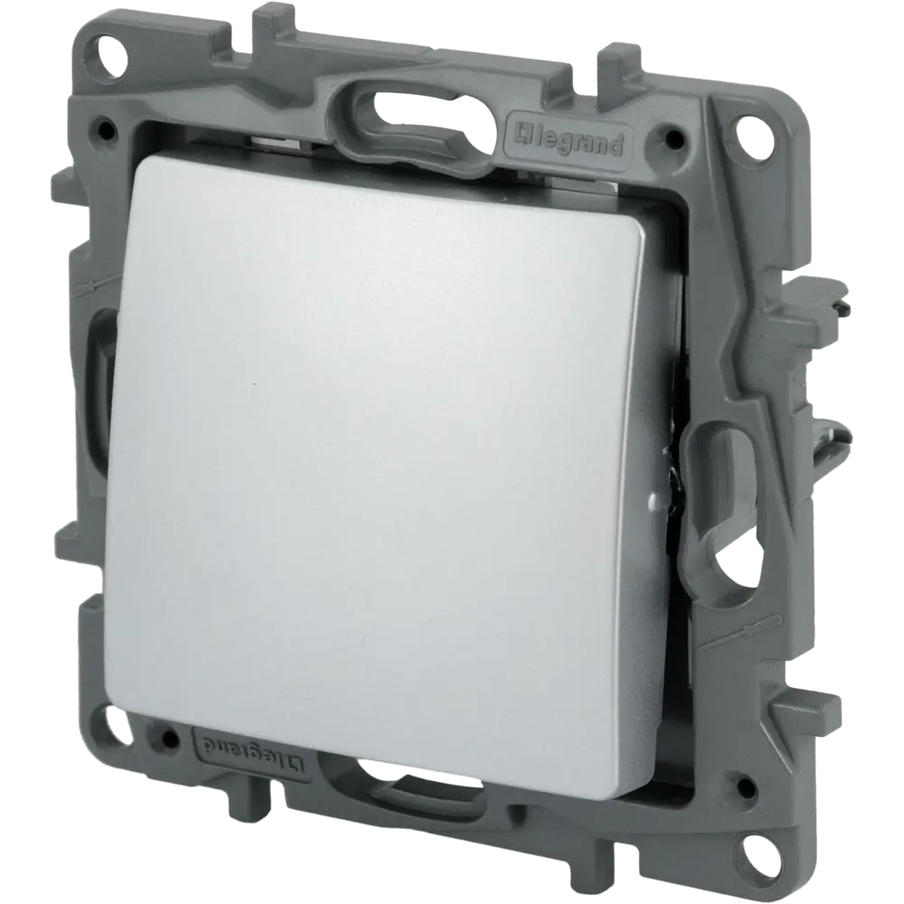 Кнопка встраиваемая Legrand Etika в алюминиевом исполнении 82496545 STLM-0028719