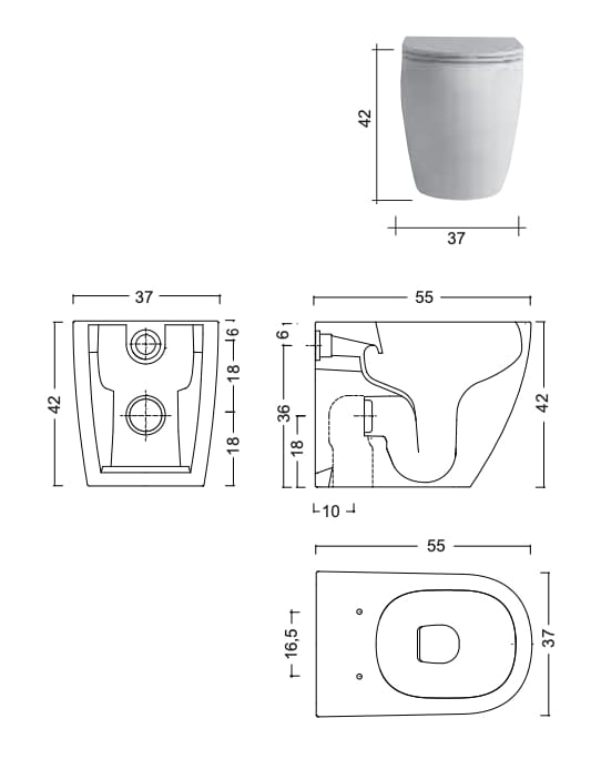 Напольный керамический туалет Nic ARCH-00090321 - Вид №3