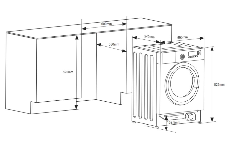 9070770 Встраиваемая стиральная машина HOMSair WMB148WH STDN-0069349 - Вид №11