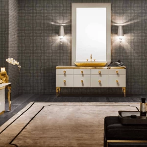 Комбинация ванной комнаты M01 в отделке VETRO MILLDUE MAJESTIC