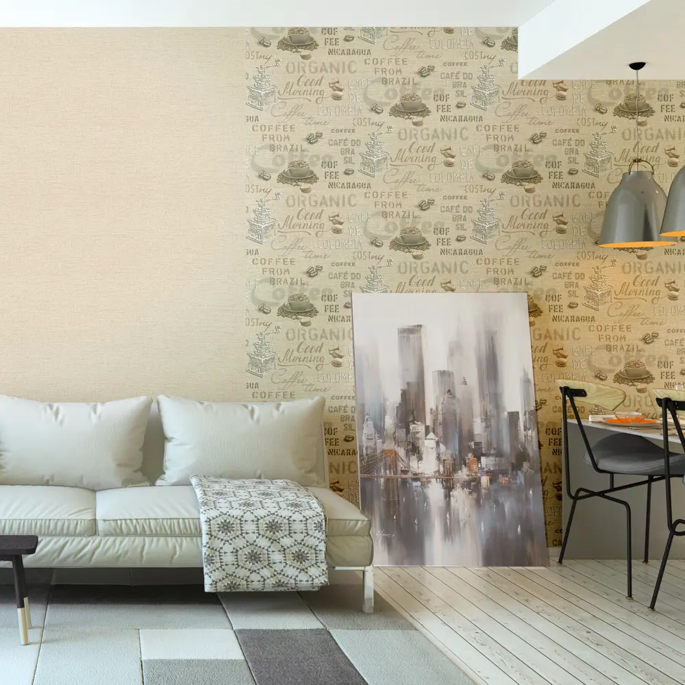 Santreyd Флизелиновые обои Бежевый кофе - элегантная классика в интерьере 82832925 STLM-0036649 - Вид №3