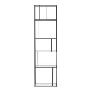 Книжный шкаф из закаленного стекла и металла