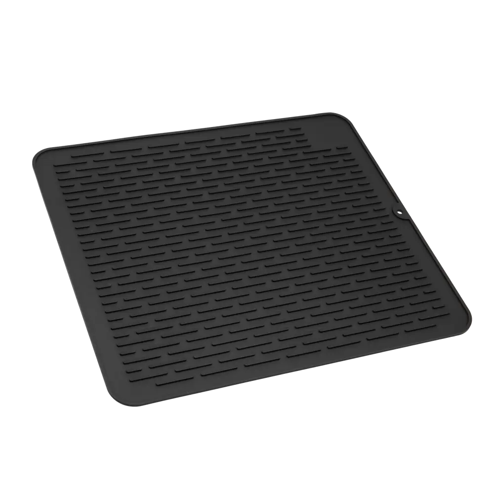 Коврик для сушки посуды Delinia 45x40x0.5 см силикон цвет черный STLM-2078695
