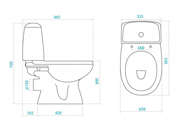 101687 Компакт унитаз с бачком Белый SANTEK  Россия  - Вид №1