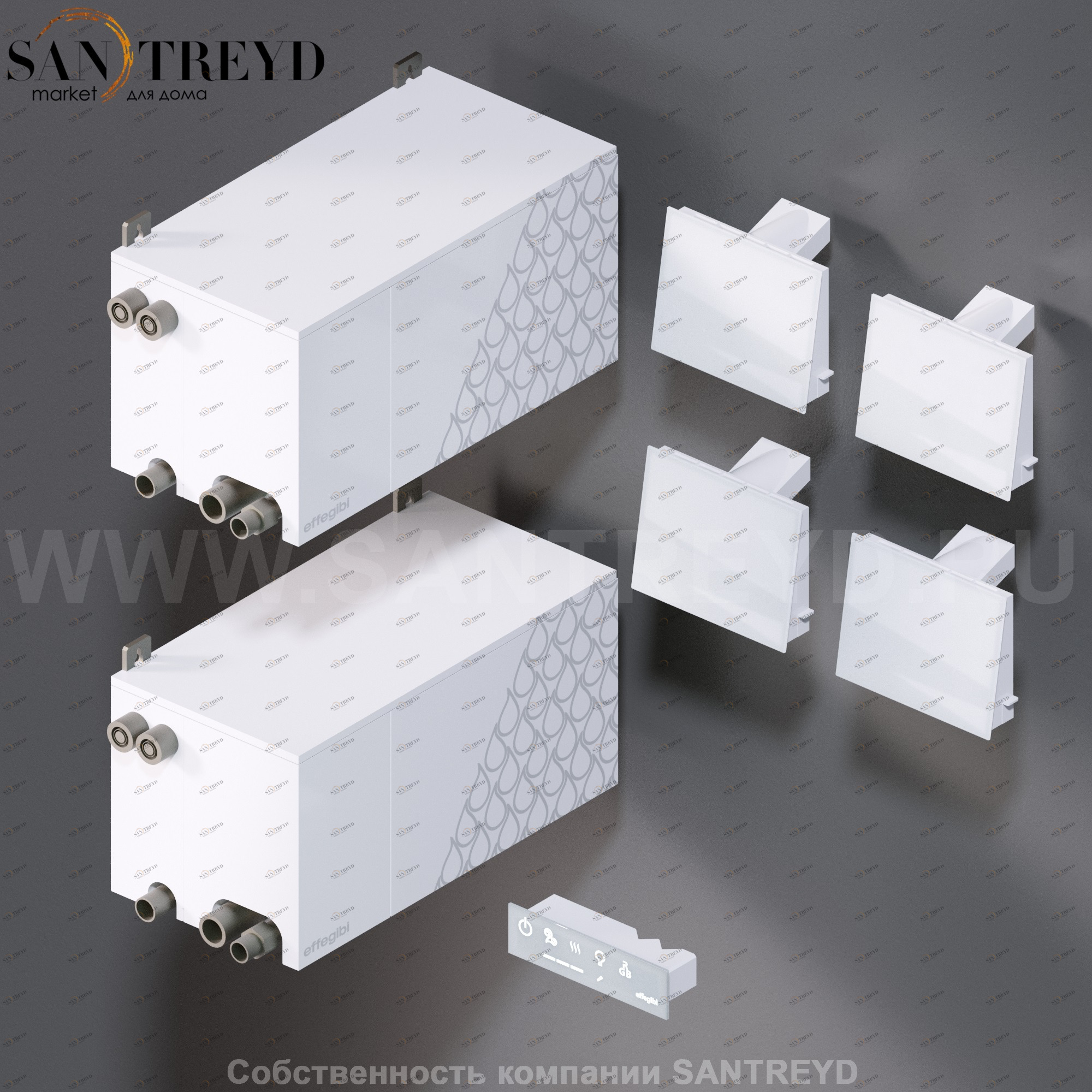 Effegibi NUVOLA SMART POWER NSP360 Встроенный парогенератор для турецкой бани, мощность - 36 кВт, объем - от 35 до 50 куб. м., производительность - 52,4 кг/час