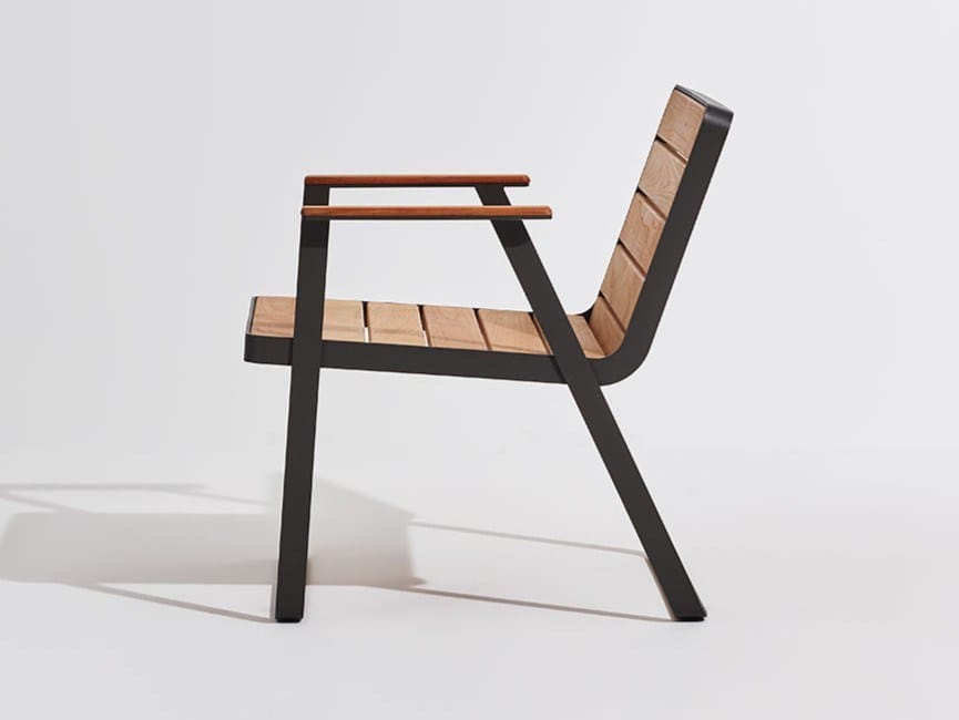 Садовое кресло из тикового дерева с подлокотниками Terraforma Makemake ARCH-00084902 - Вид №1