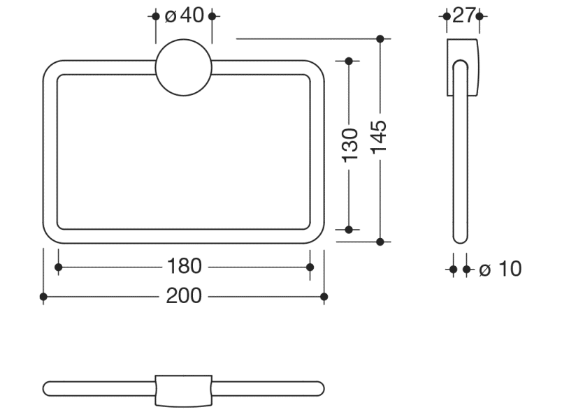 815.09.30140 полотенце кольцо HEWI Handtuchhalter  - Вид №1