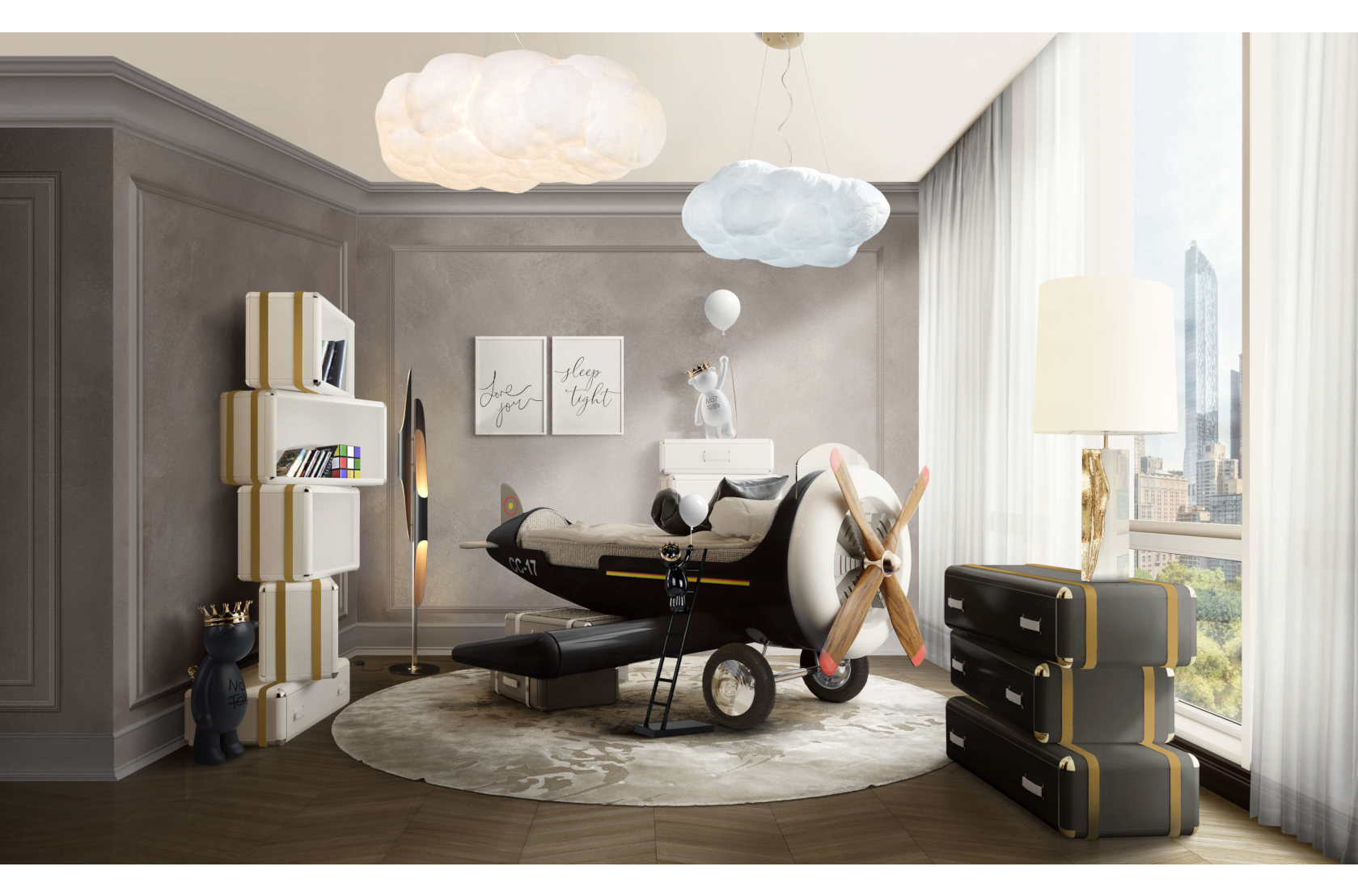 CIST29 Детская кровать самолет Sky One Circu  - Вид №17