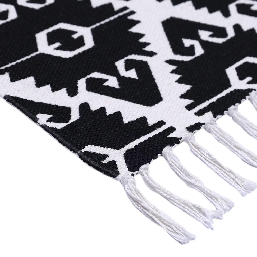 Коврик грязезащитный KREAFORTA Cauvery 60x180 см хлопок цвет черно-белый STLM-2002768 - Вид №2