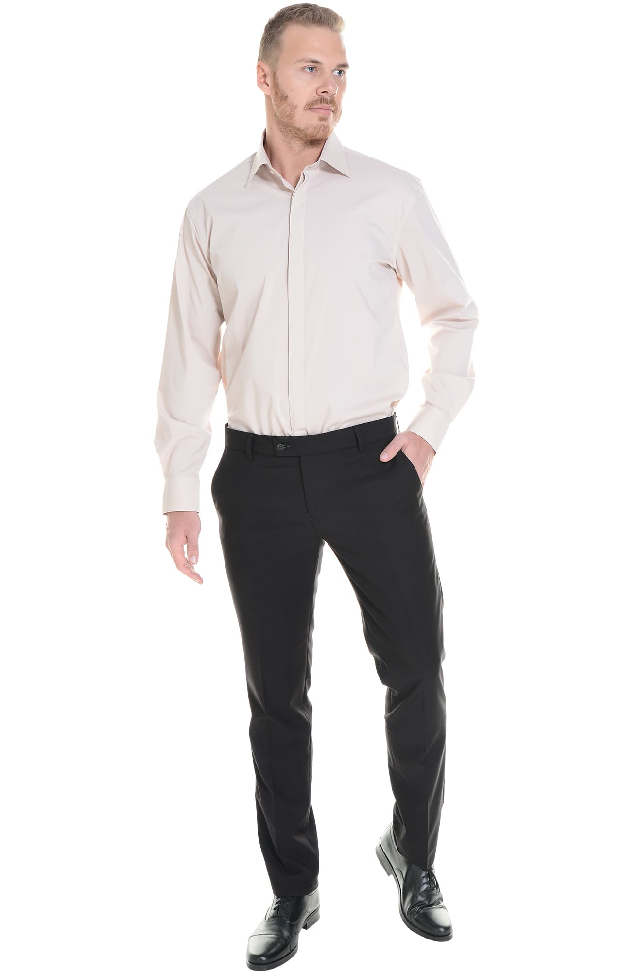 62439 Рубашка мужская  beige El-Risto  Корпоративная одежда  размер 40/176-182  - Вид №6