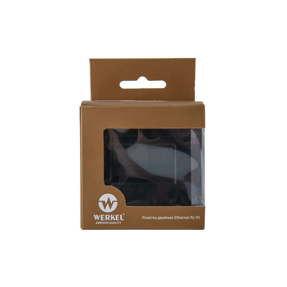 Розетка компьютерная двойная встраиваемая Werkel RJ45 цвет черный матовый Встраиваемые механизмы STLM-2201350 - Вид №2