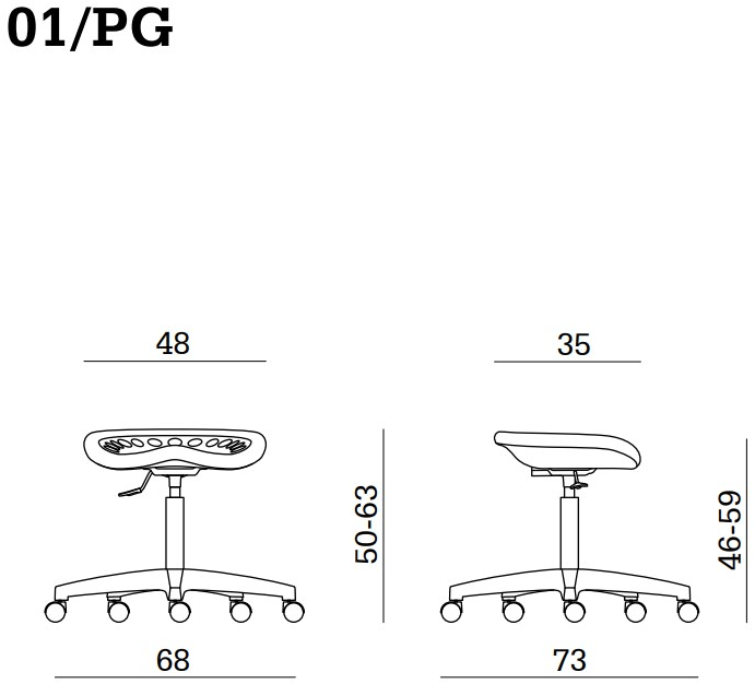 Linea Fabbrica 5-спицевый поворотный офисный стул Tractor sun-id-1473601 - Вид №1