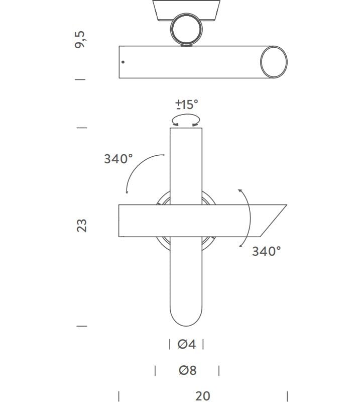 Экструдированный алюминиевый поворотный настенный светильник NEMO Tubes ARCH-00016775 - Вид №4