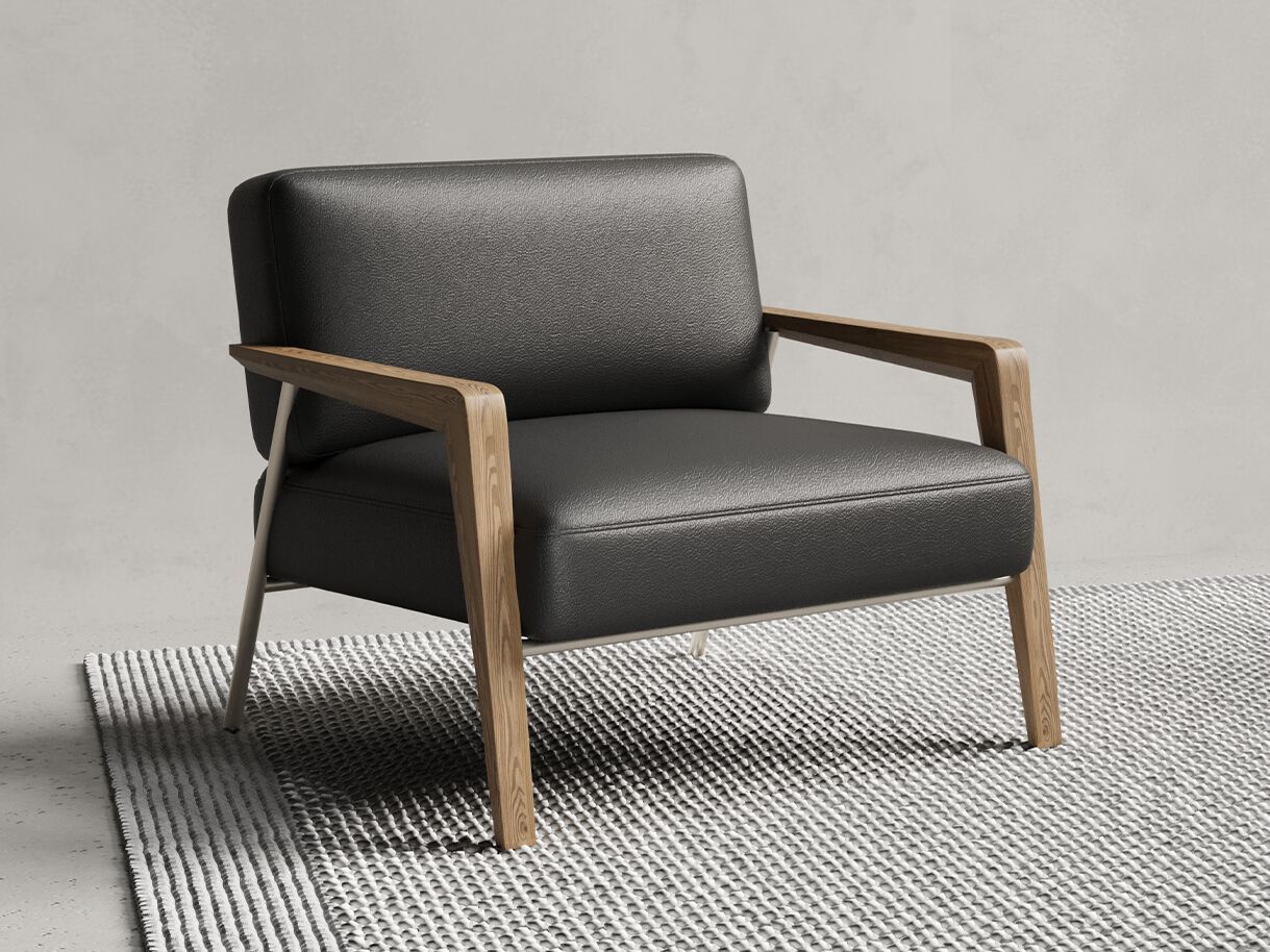 Кожаное кресло с подлокотниками WORKSPACE HARPER ARCH-00028197