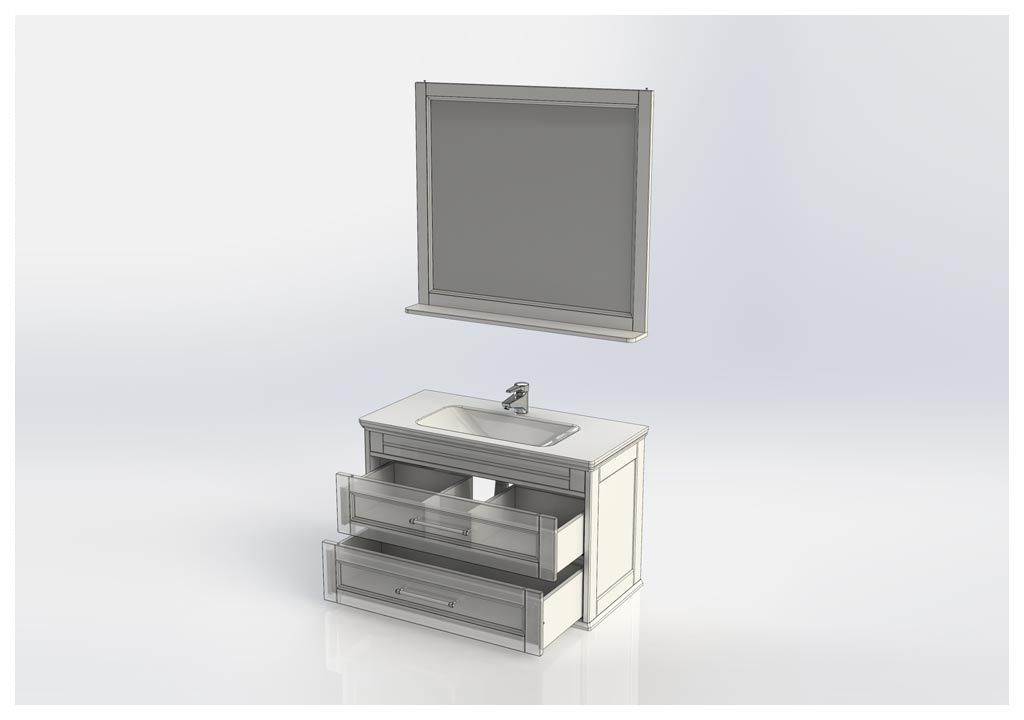 Мебель для ванной Aquanet Бостон М 100 белый 00210628 - Вид №10