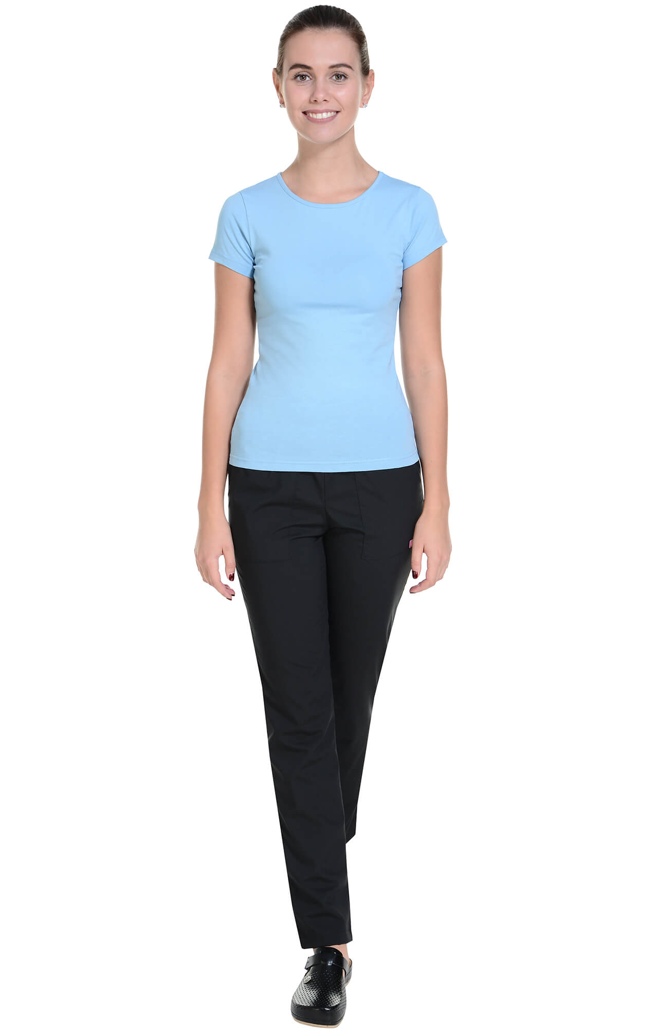 62152 Футболка женская голубая LUXE  Одежда для официантов  размер S  - Вид №4