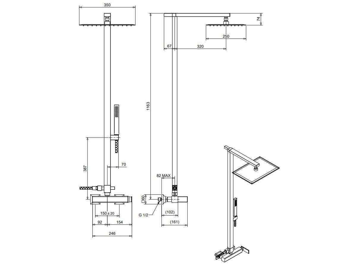 Хромированная латунная душевая колонна Bugnatese ателье ARCH-00144758 - Вид №2