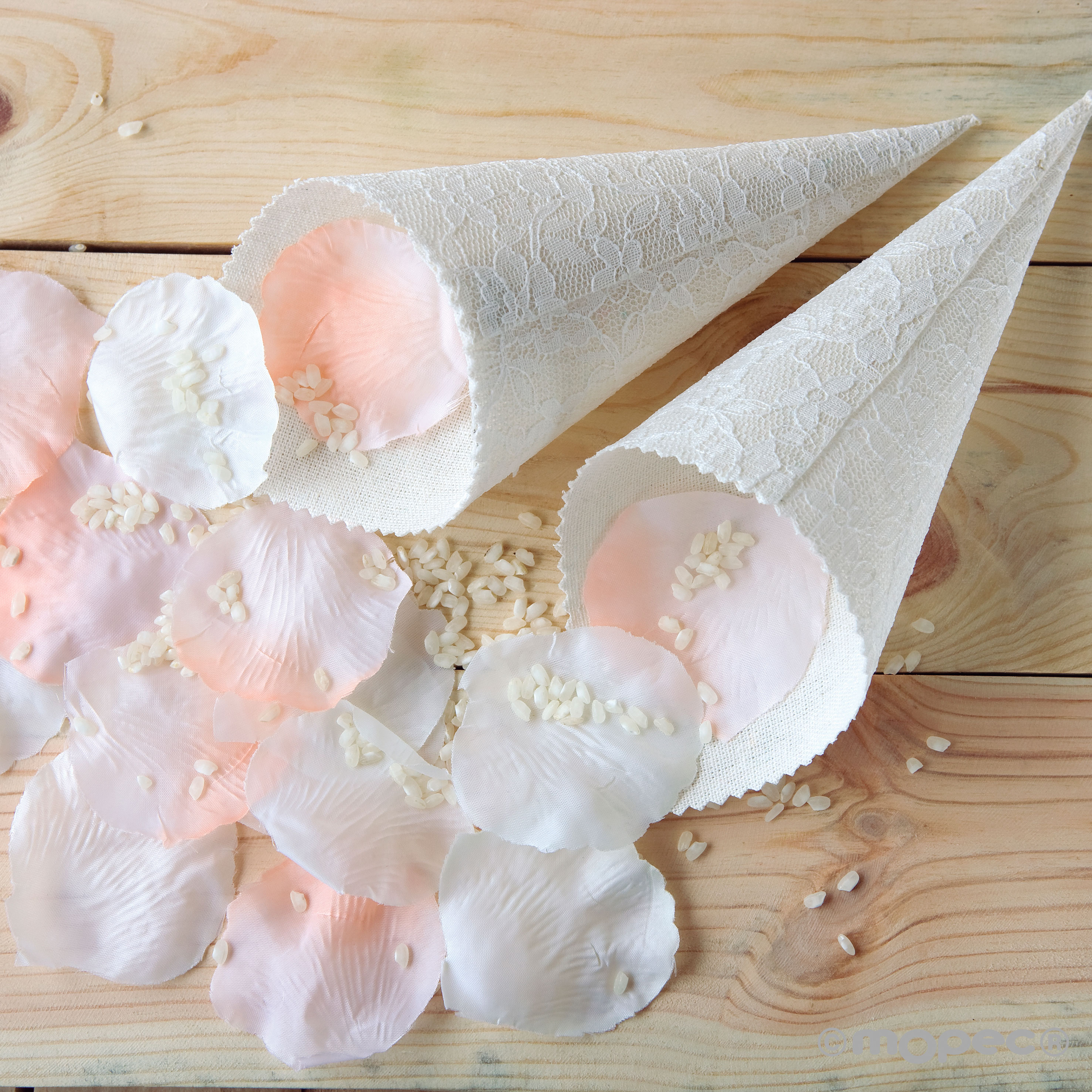 A1382.23 Белые рожки, 12 Единиц Dekoraniaevents Bodas Слоновая Кость 