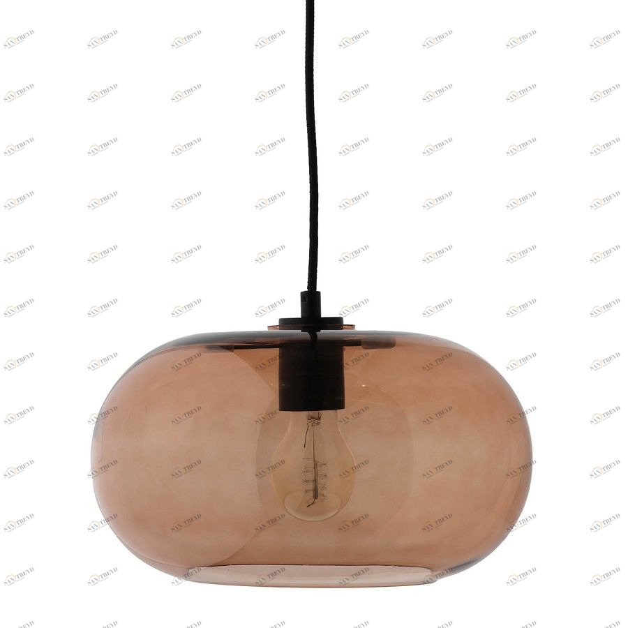 Лампа подвесная Kobe, бронзовое стекло, черный цоколь, шнур 300 см Frandsen 129919705001