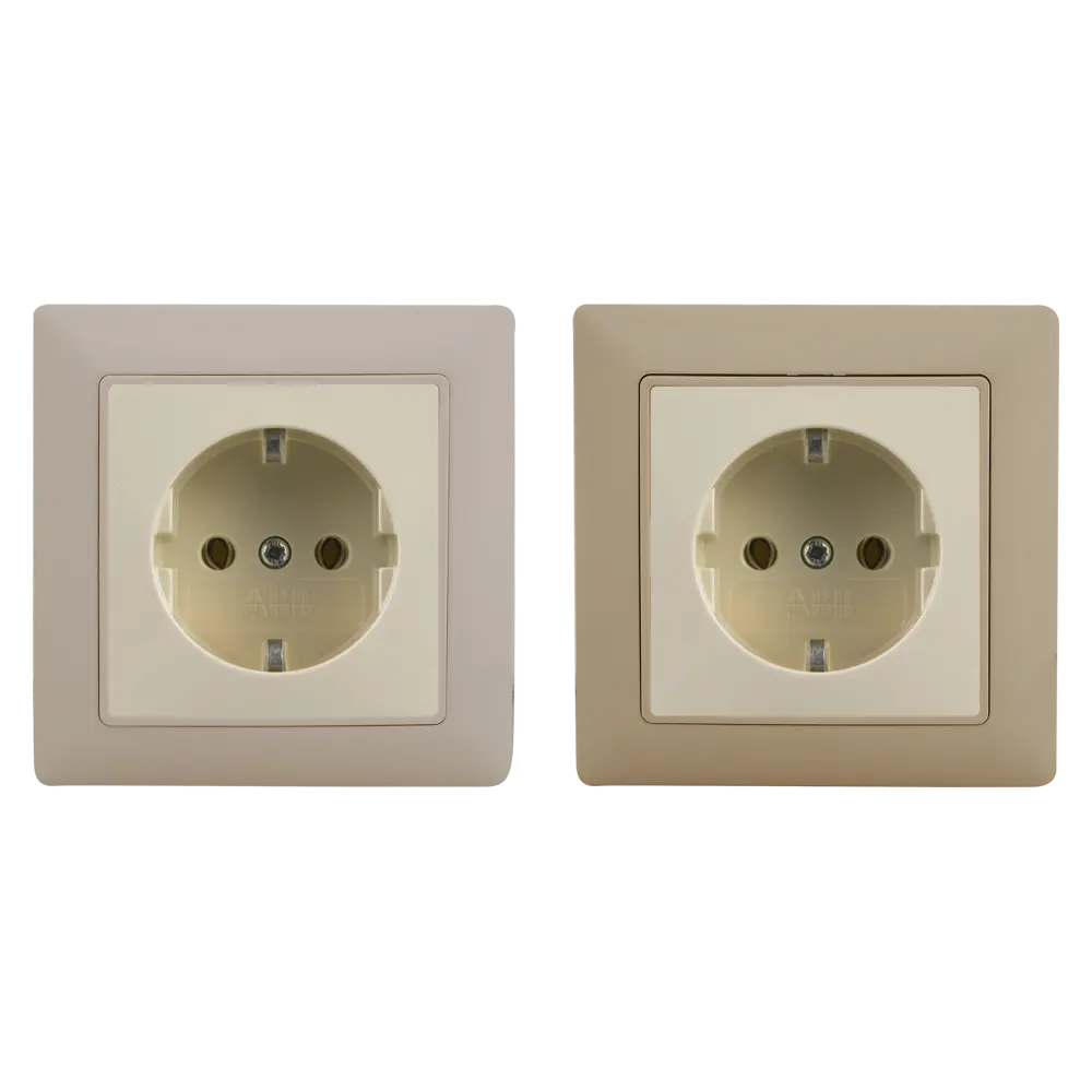 Розетка встраиваемая ABB Basic 55 с заземлением, цвет бежевый STLM-2176845 - Вид №1