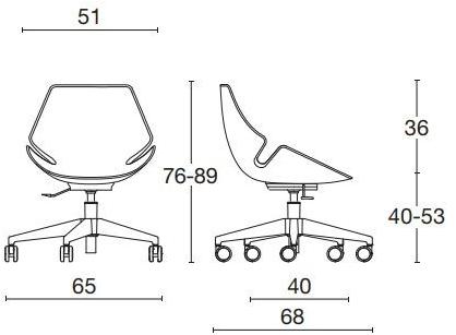 Diemme Офисное кресло из ткани с 5 спицами на колесиках Eon sun-id-1497678 - Вид №4