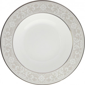 54824 Noritake Тарелка суповая Noritake "Монтвейл, платиновый кант" 21см Фарфор костяной