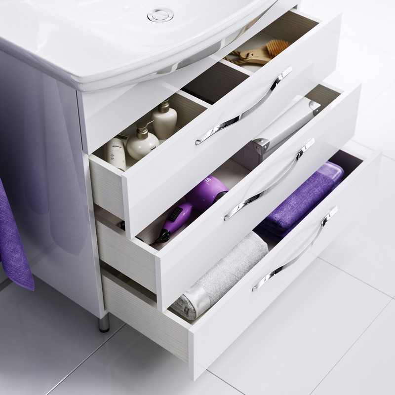 Аллегро тумба под умывальник Стиль 750 , цвет белый, Agr.01.07/3 AQWELLA Allegro 4620008197470 - Вид №2