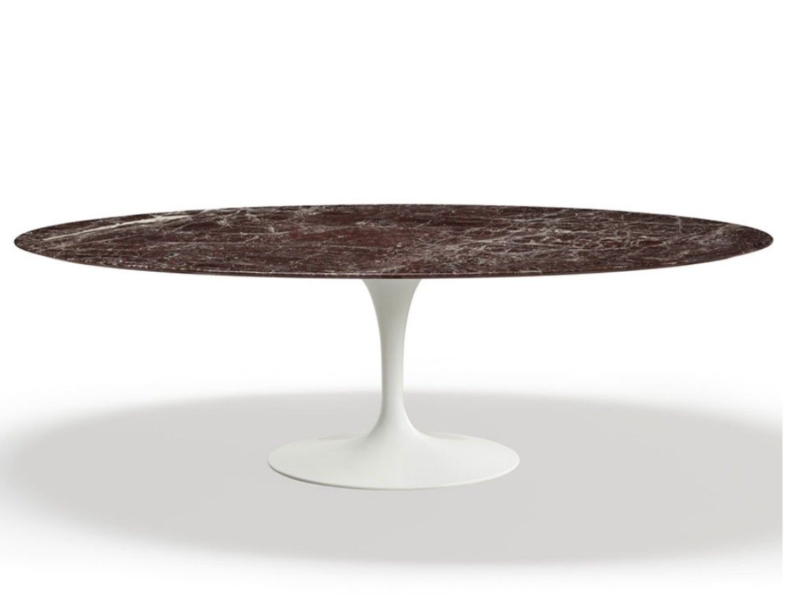 Овальный стол с мраморной столешницей и алюминиевым основанием Knoll Тюльпан ARCH-00081000 - Вид №1