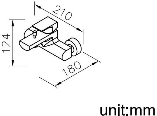 JUSTIME Настенный однорычажный смеситель для ванны / душа Arch 6790-94-80cp - Вид №1