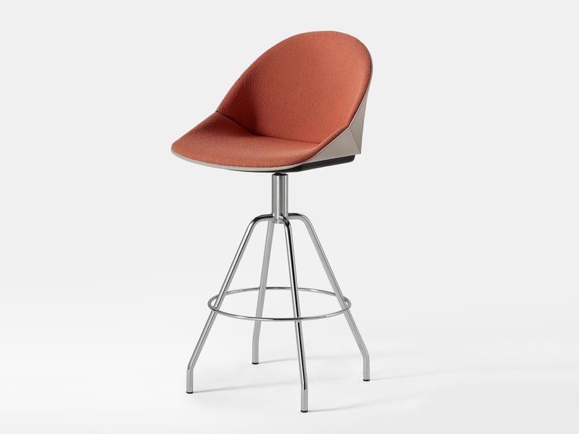 Тканевый поворотный высокий стул с подставкой для ног Kastel Kross ARCH-00027576