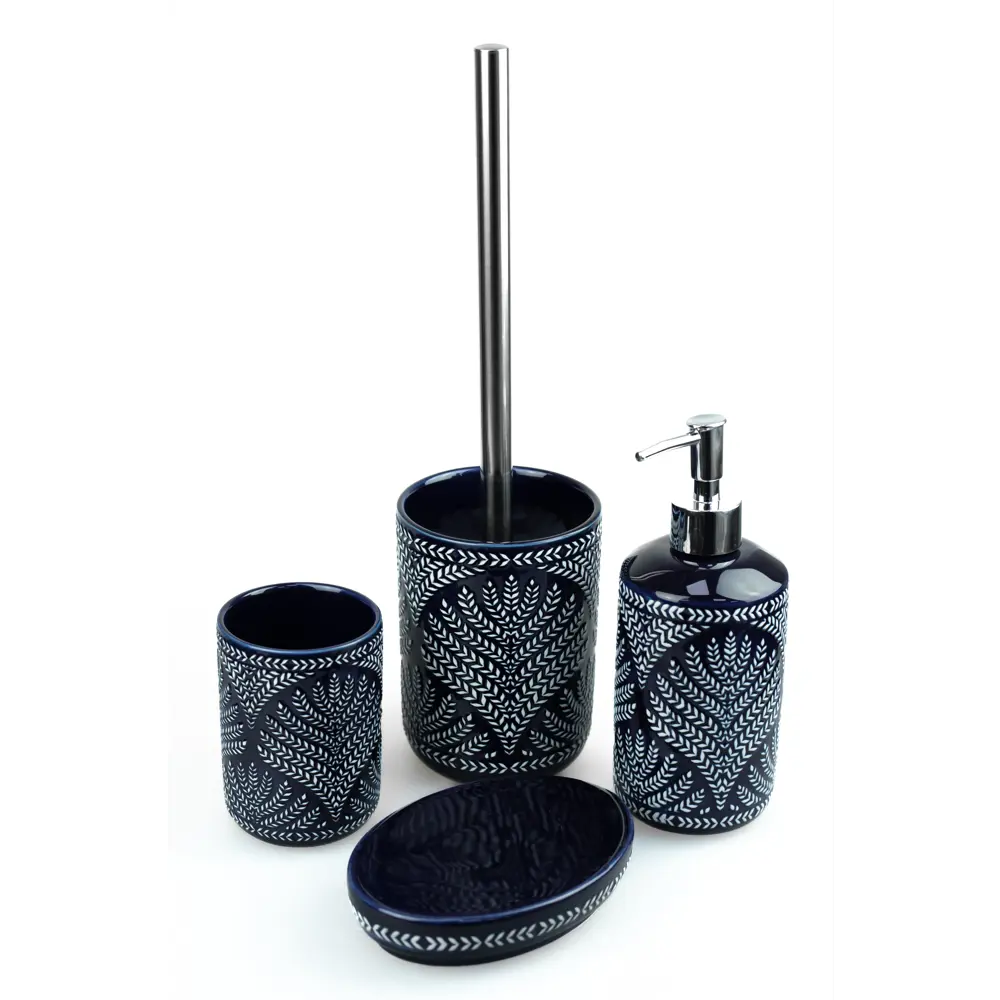 Стакан для зубных щёток Proffi Home Aegean керамика цвет синий STLM-2131081 - Вид №3