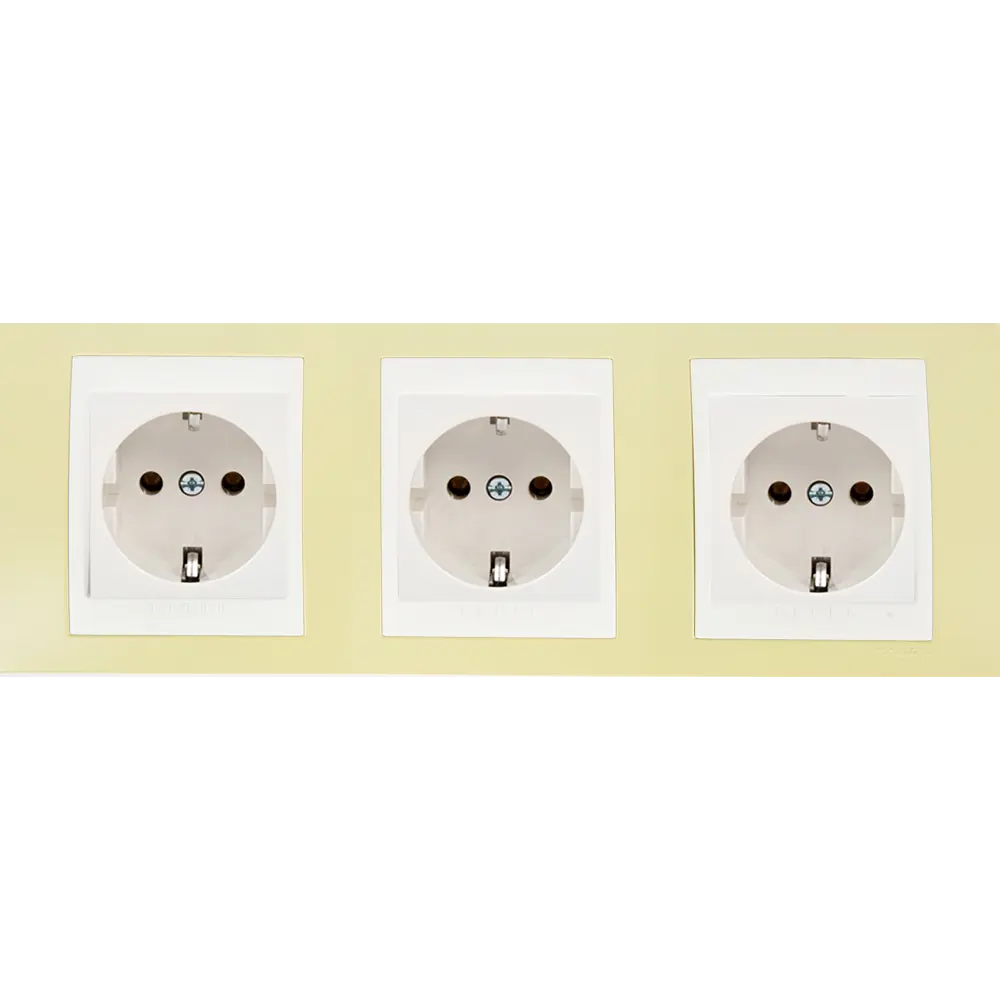 Рамка для розеток и выключателей Systeme Electric Unica 3 поста, цвет зелёное яблоко/белый STLM-2103959 - Вид №2