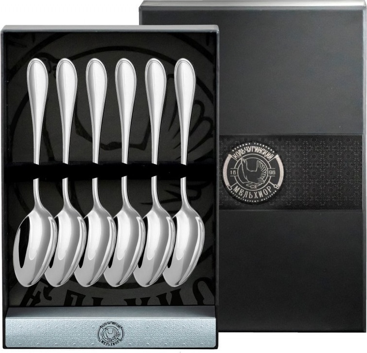 10648761 Кольчугино Набор чайной ложки "Капелька" кованная (6 пр) посеребренный 000000, -?, Посеребрение 