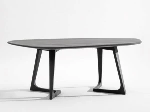 ZEITRAUM Низкий овальный деревянный журнальный столик Twist