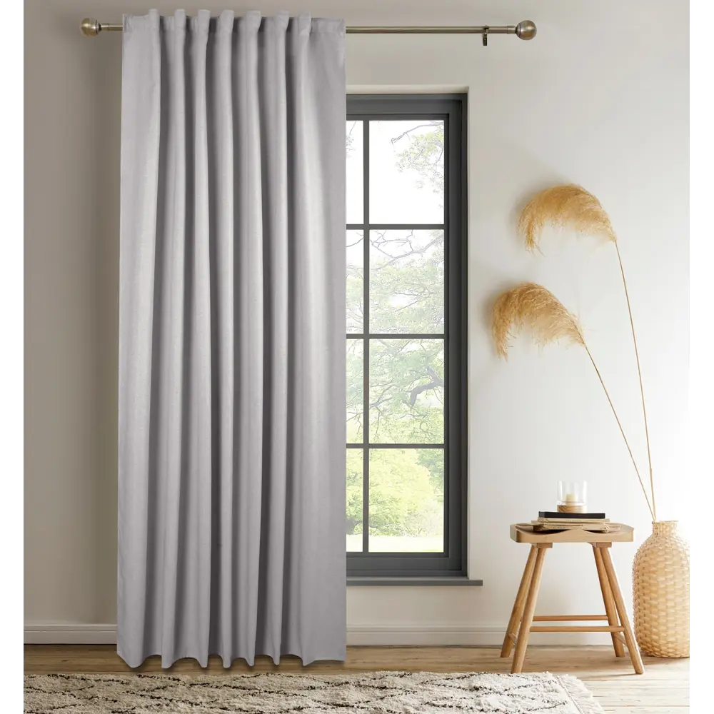 KREAFORTA Teora — штора на ленте с невидимыми петлями, серый 200x280 см 89405482 STLM-1577587