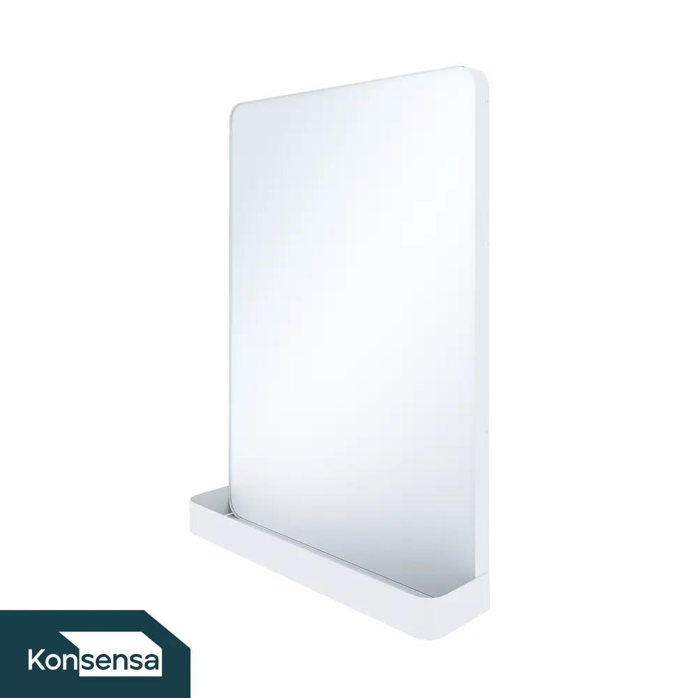 Зеркало для ванной KONSENSA Бруклин с полкой 50x70 см цвет белый STLM-2069104 - Вид №2