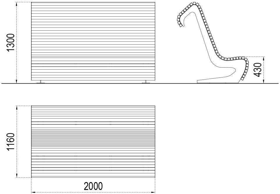 City Design Модульная деревянная скамья со спинкой Flow Flow, flow a - Вид №5
