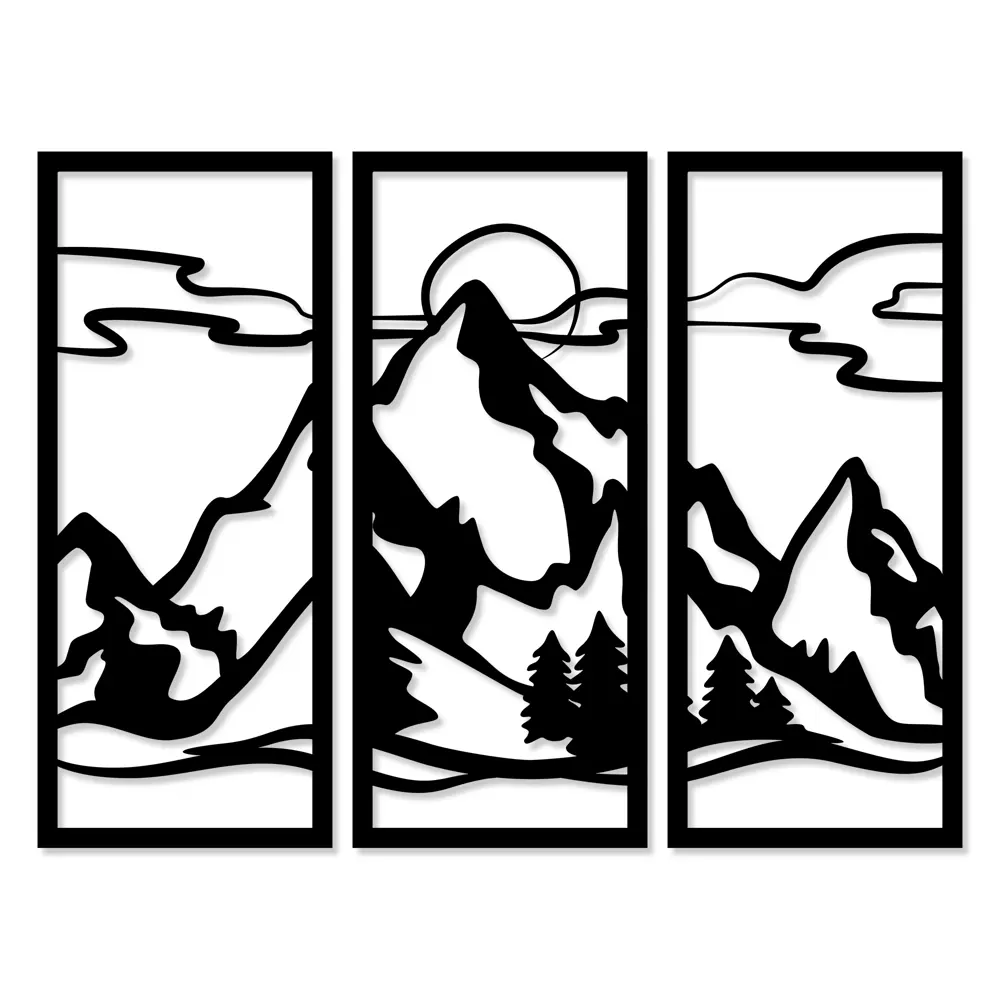 Панно декоративное Горы МДФ 25x59 см черное Santreyd STLM-2047046