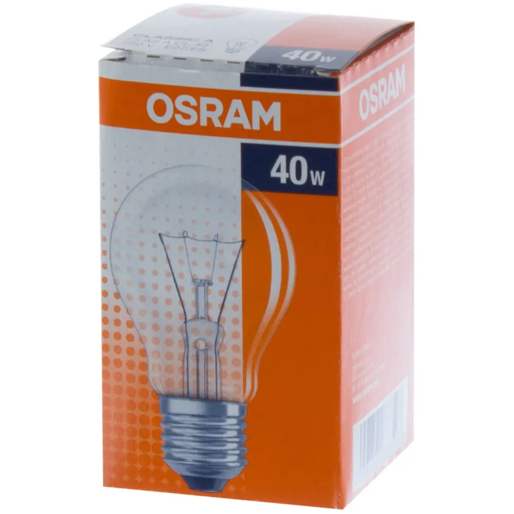 Лампа накаливания Osram шар E27 40 Вт свет тёплый белый STLM-2148778 - Вид №1