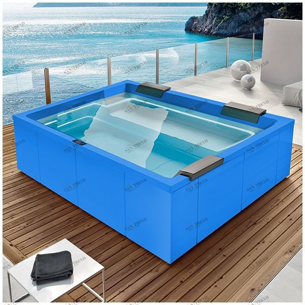 Бассейн Gruppo Treesse Rest SPA-V192H-G прямоугольный spa с гидромассажем и нагревателем встроенный голубой SPAV192HG