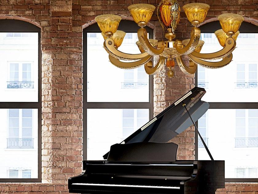 Possoni Illuminazione Люстра из чистого золота с пескоструйной обработкой и янтарным хрусталем Eden 265/8 - Вид №1