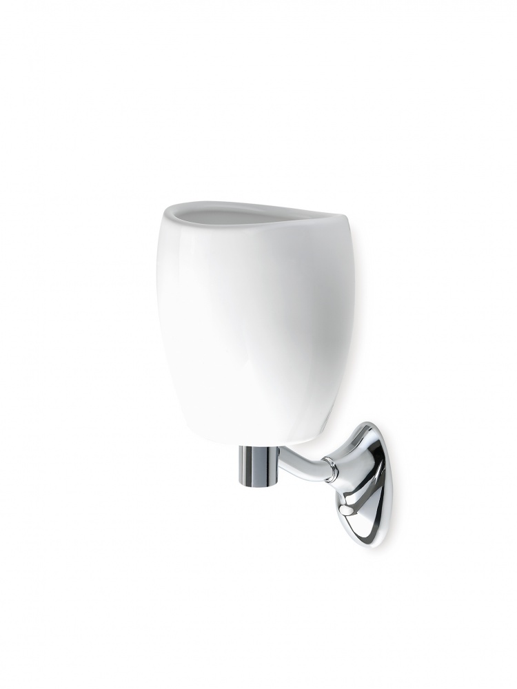 ZE10(08-NE) Stil Haus Zefiro, настенный керамический стакан, цвет хром - черная керамика