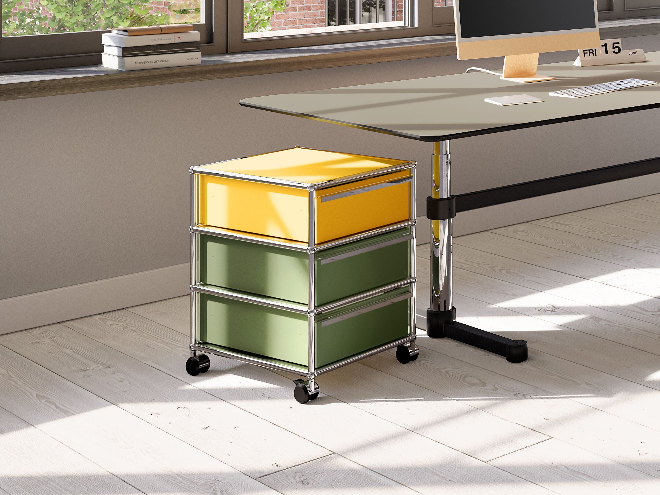 Стальной модульный офисный комод с колесами USM USM Haller System ARCH-00058228 - Вид №1