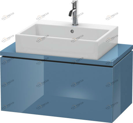 LC580204747 Тумбочка для компактной консоли L-Cube #LC5802 820 x 477 мм Каменно-синий глянцевый лак Duravit