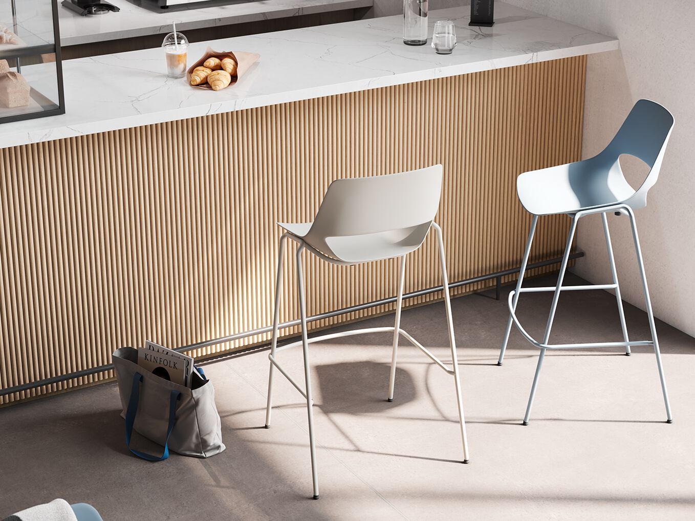 Полипропиленовый барный стул с подставкой для ног Brunner scoop ARCH-00051994 - Вид №1